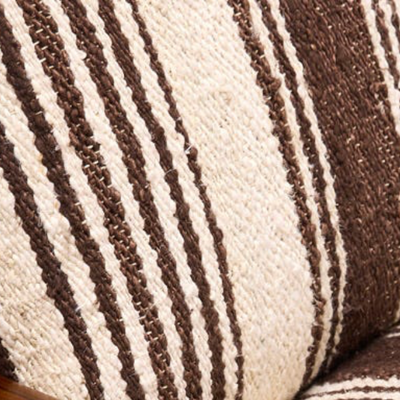 Brown & Cream Striped Fabric Swatch