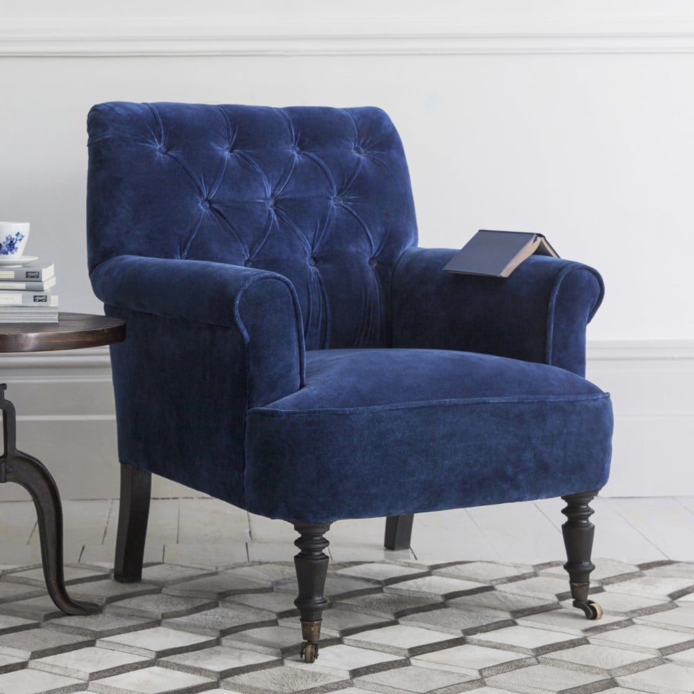 Pimlico Button Back Velvet Armchair within armchairs velvet uk intended for Your own home