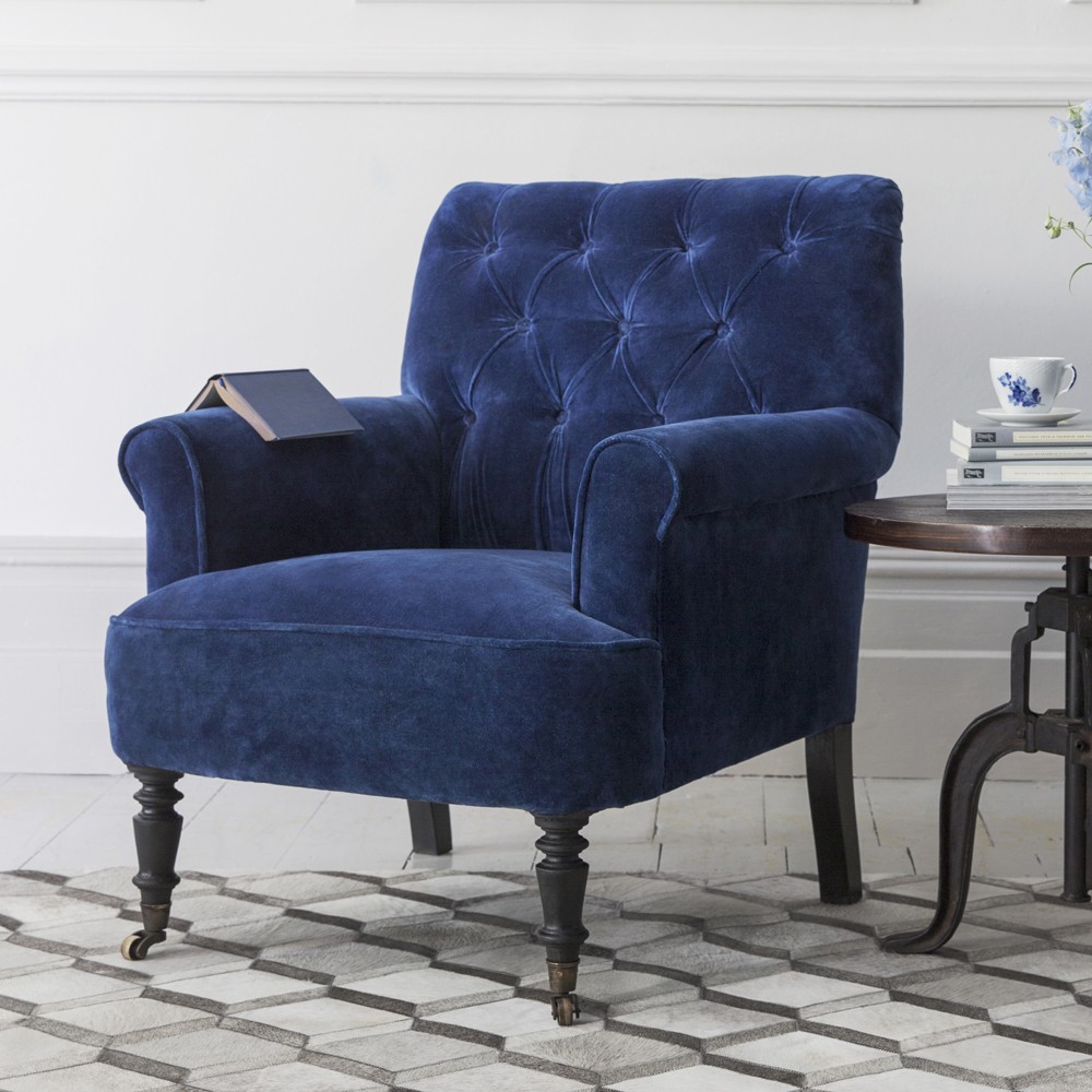 Pimlico Button Back Velvet Armchair with armchairs velvet uk intended for Your own home