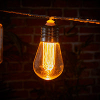 INDOOR OUTDOOR CONNECTABLE FESTOON LIGHTS - 10 MIXED ANTIQUE STYLE BULBS
