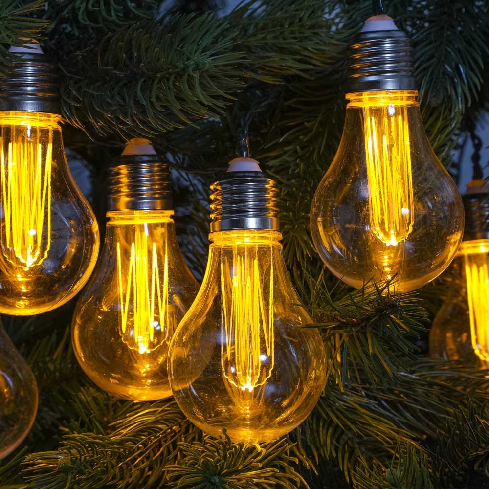 Indoor Outdoor Connectable Festoon Lights 10 Antique Style Bulbs