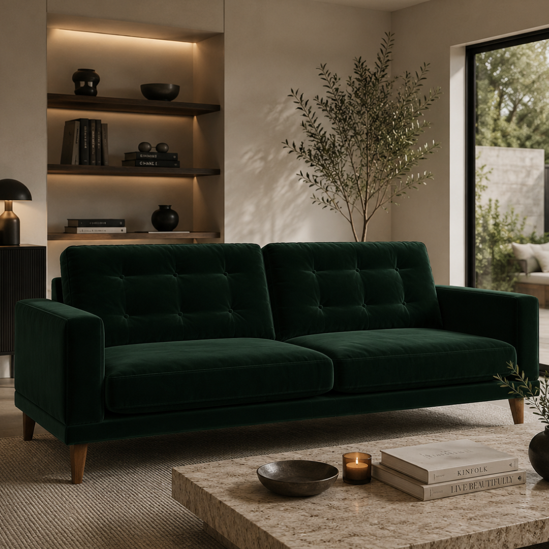 Fitzroy 4 Seat Sofa Hunter Easy Care Velvet