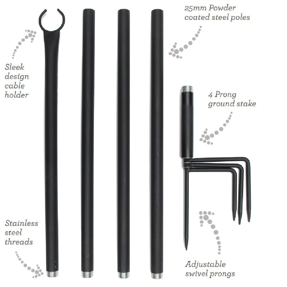2.7M STRING LIGHT POLES - SET OF 2