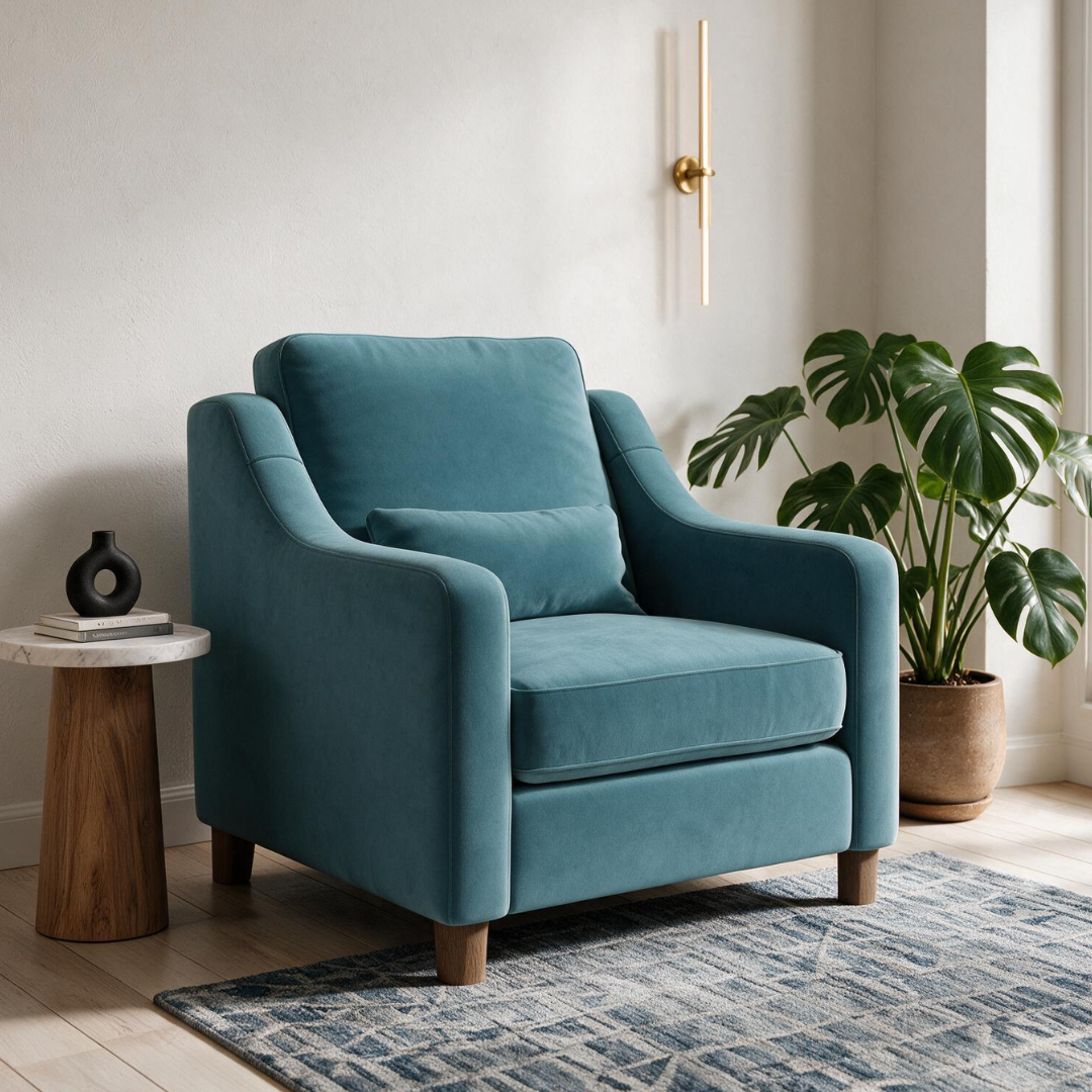 Hampton Armchair Airforce Eco Velvet