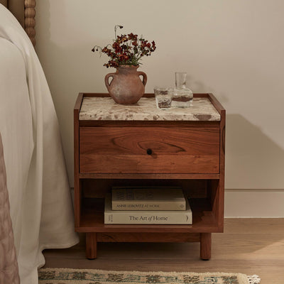 Brera Bedside Table with Panther Stone