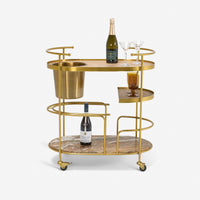 Butler Drinks Trolley with Brown Rainforest Marble