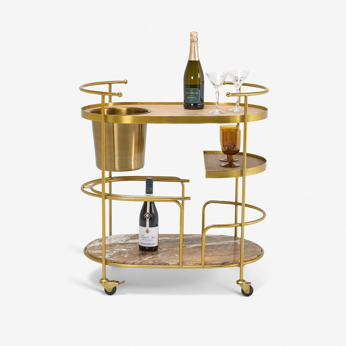 Butler Drinks Trolley with Brown Rainforest Marble