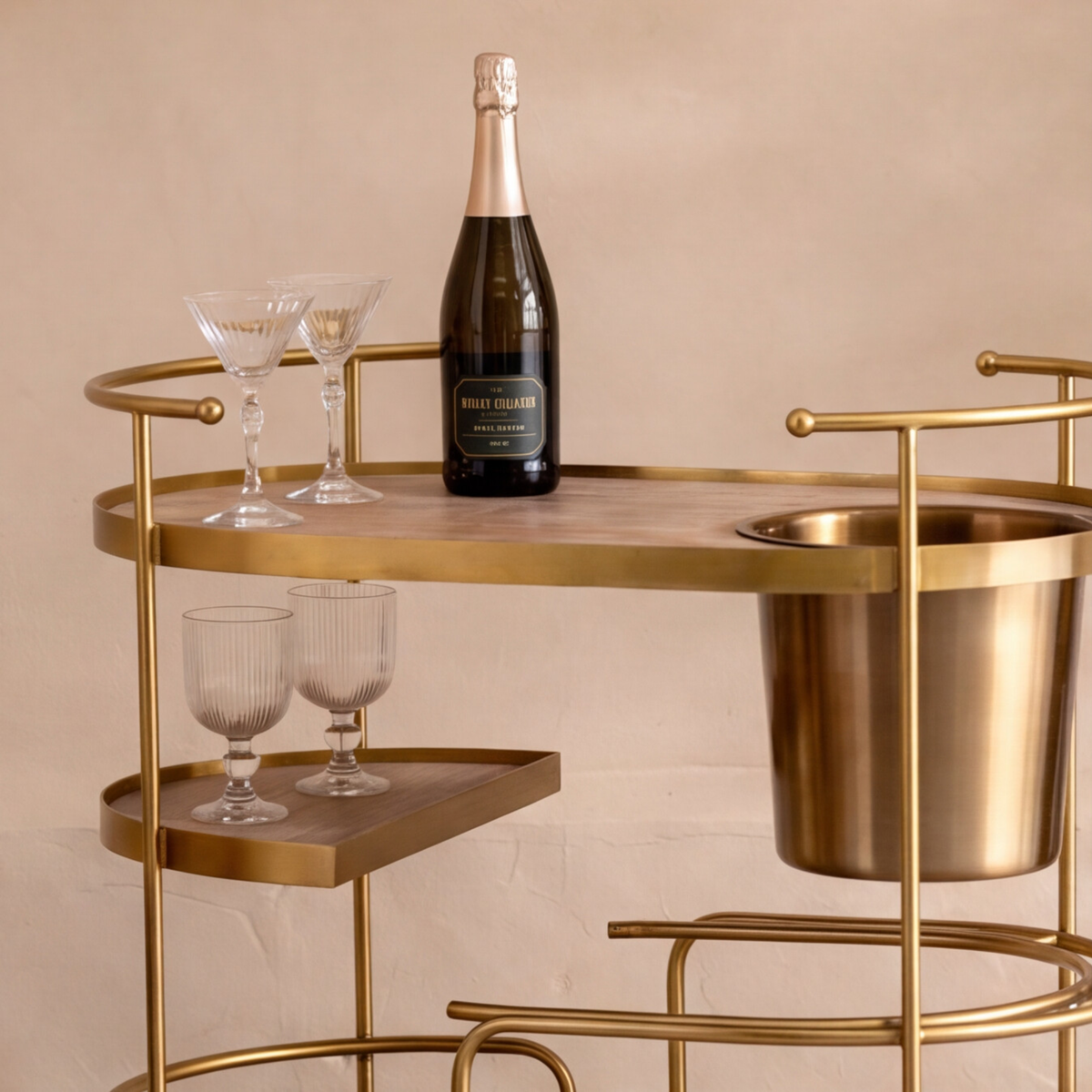 Butler Drinks Trolley with Brown Rainforest Marble