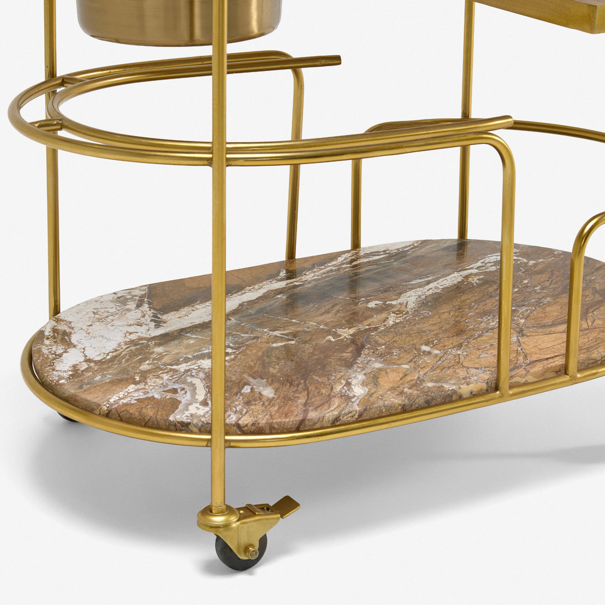 Butler Drinks Trolley with Brown Rainforest Marble