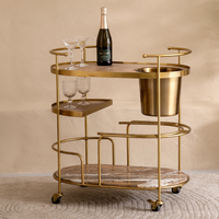 Butler Drinks Trolley with Brown Rainforest Marble