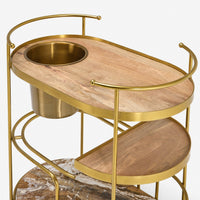 Butler Drinks Trolley with Brown Rainforest Marble