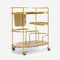 Butler Drinks Trolley with Brown Rainforest Marble