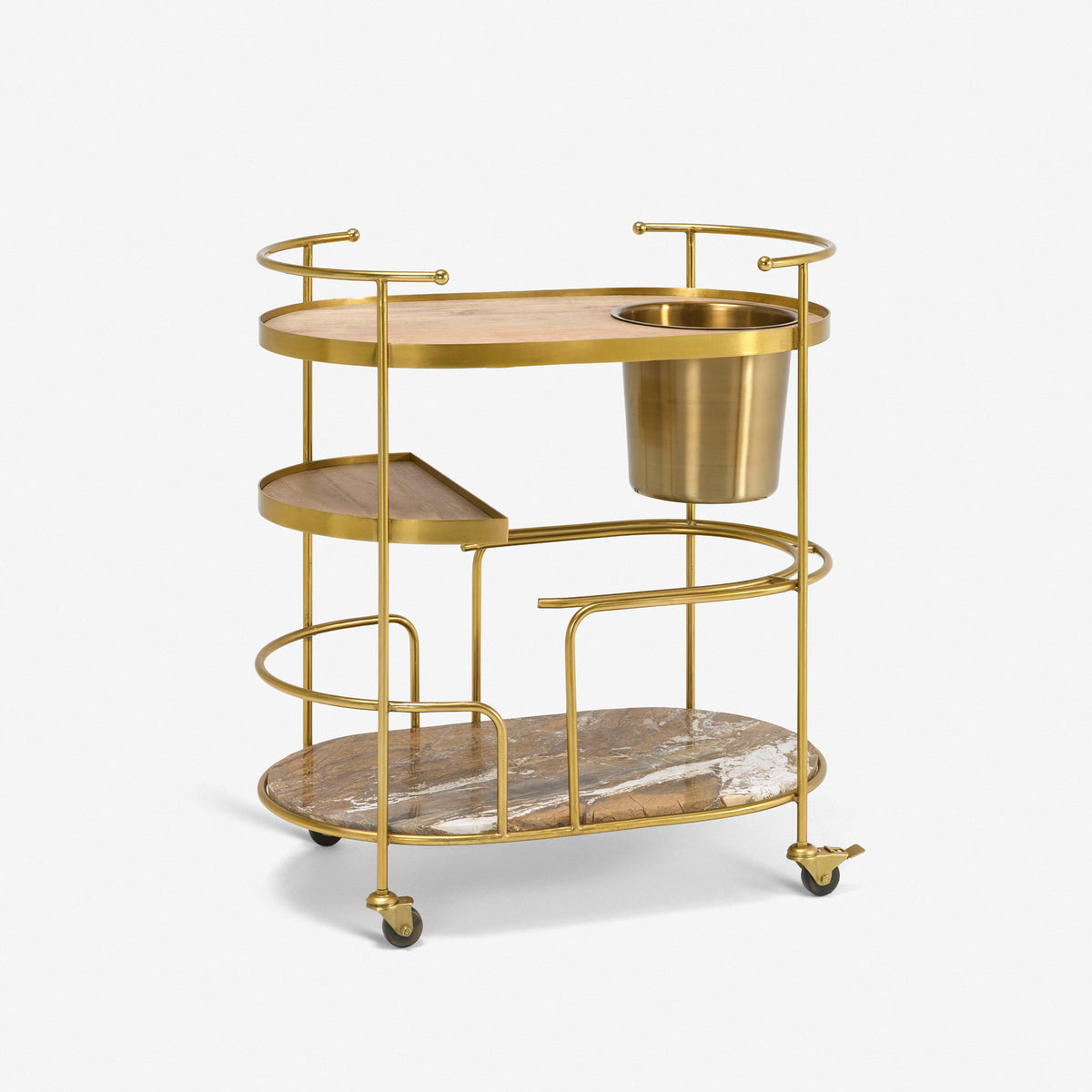 Butler Drinks Trolley with Brown Rainforest Marble