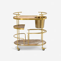 Butler Drinks Trolley with Brown Rainforest Marble