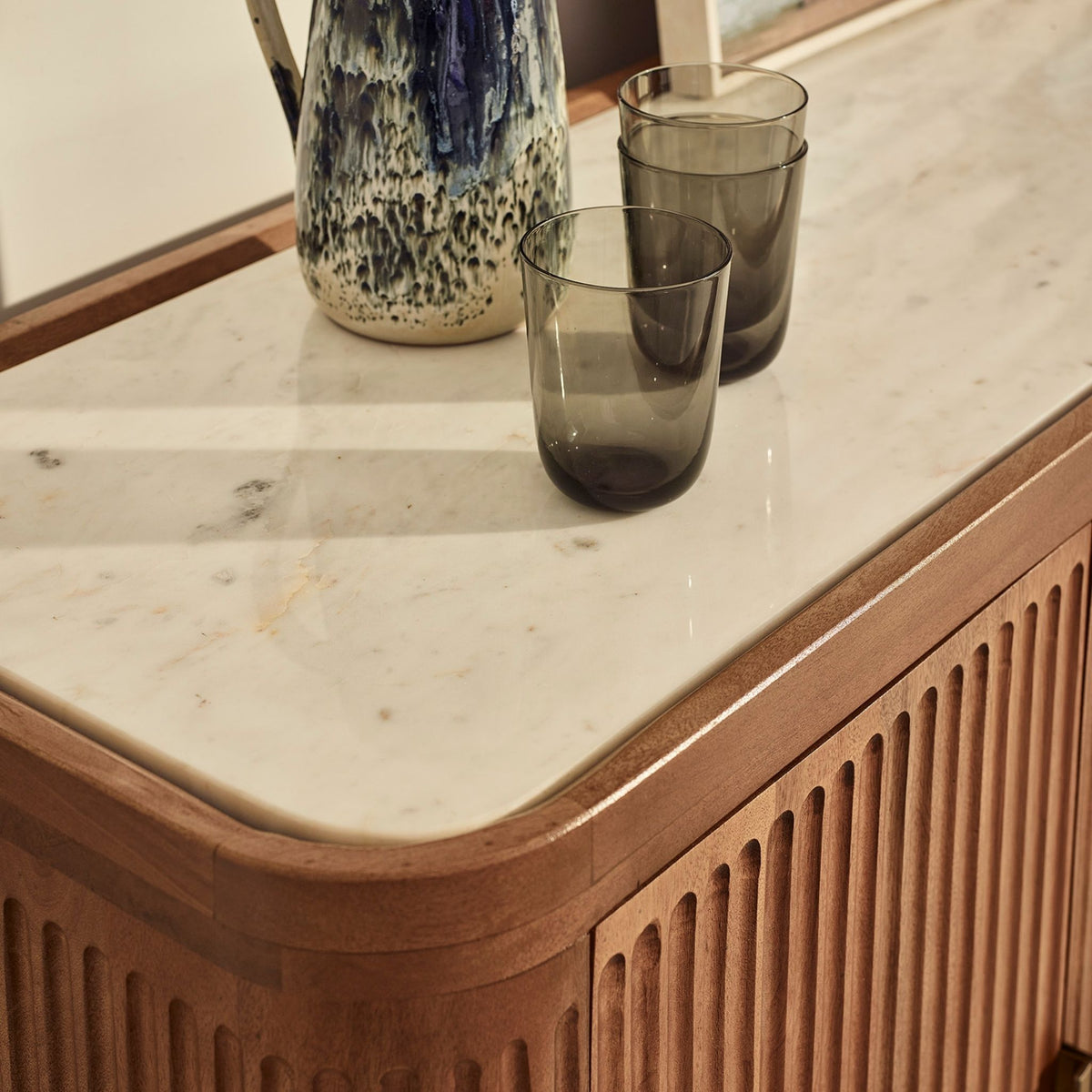Claris Fluted Marble Sideboard