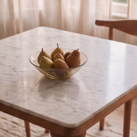 Cone Square Dining Table with White Marble