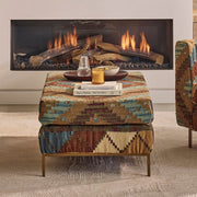 Jaipur Ottoman in Kilim Rug