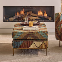 Jaipur Ottoman in Kilim Rug