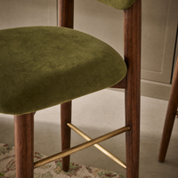 Layla Bar stool in Deep Green Velvet