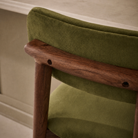 Layla Bar stool in Deep Green Velvet