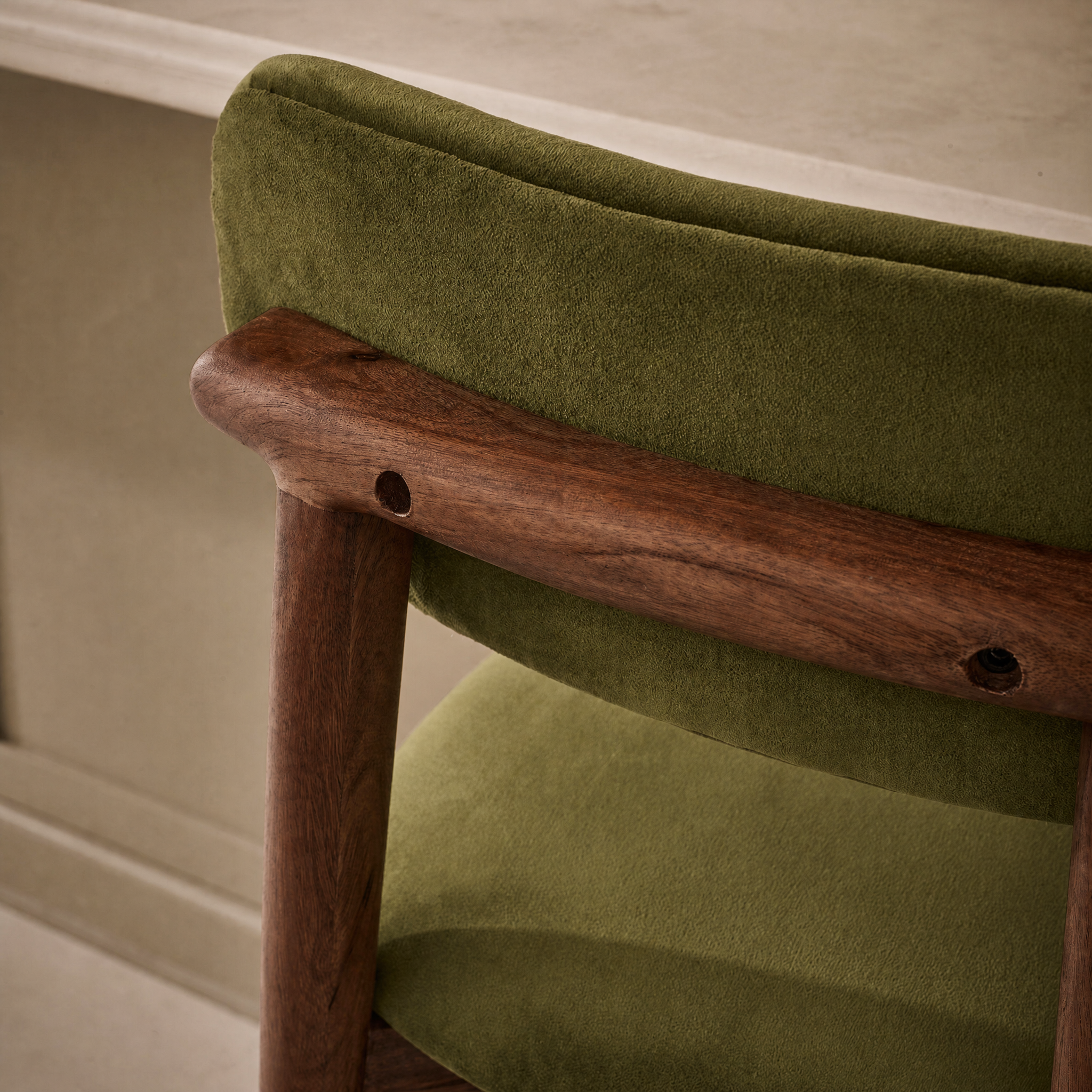 Layla Bar stool in Deep Green Velvet