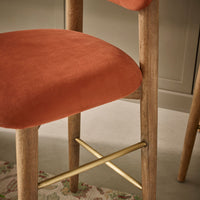 Layla Bar Stool in Rust Velvet