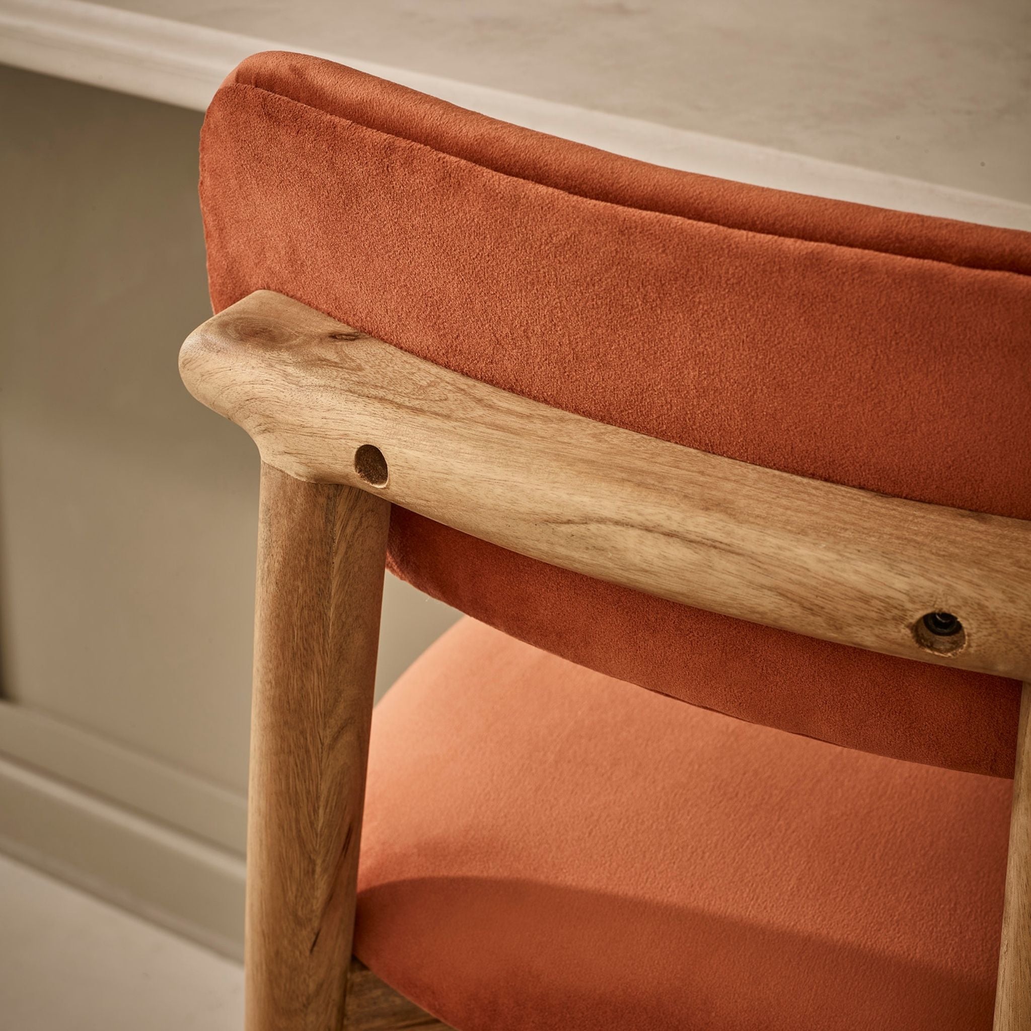 Layla Bar Stool in Rust Velvet