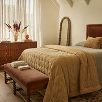 Oxford Upholstered Bench in Chocolate Velvet