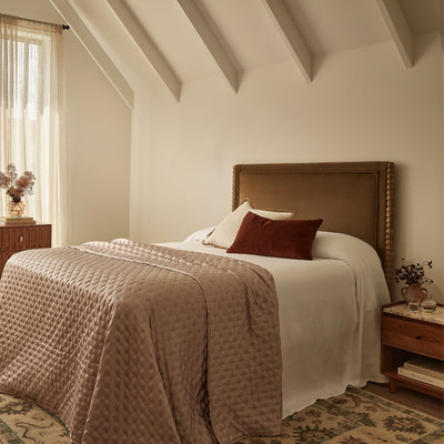 Oxford Upholstered Headboard King in Olive Velvet