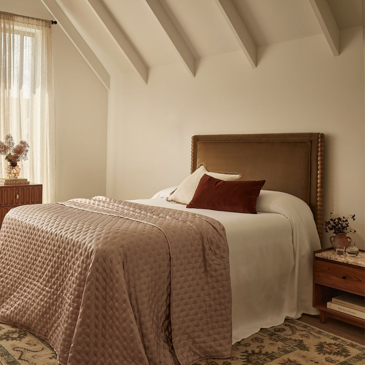 Oxford Upholstered Headboard King in Olive Velvet