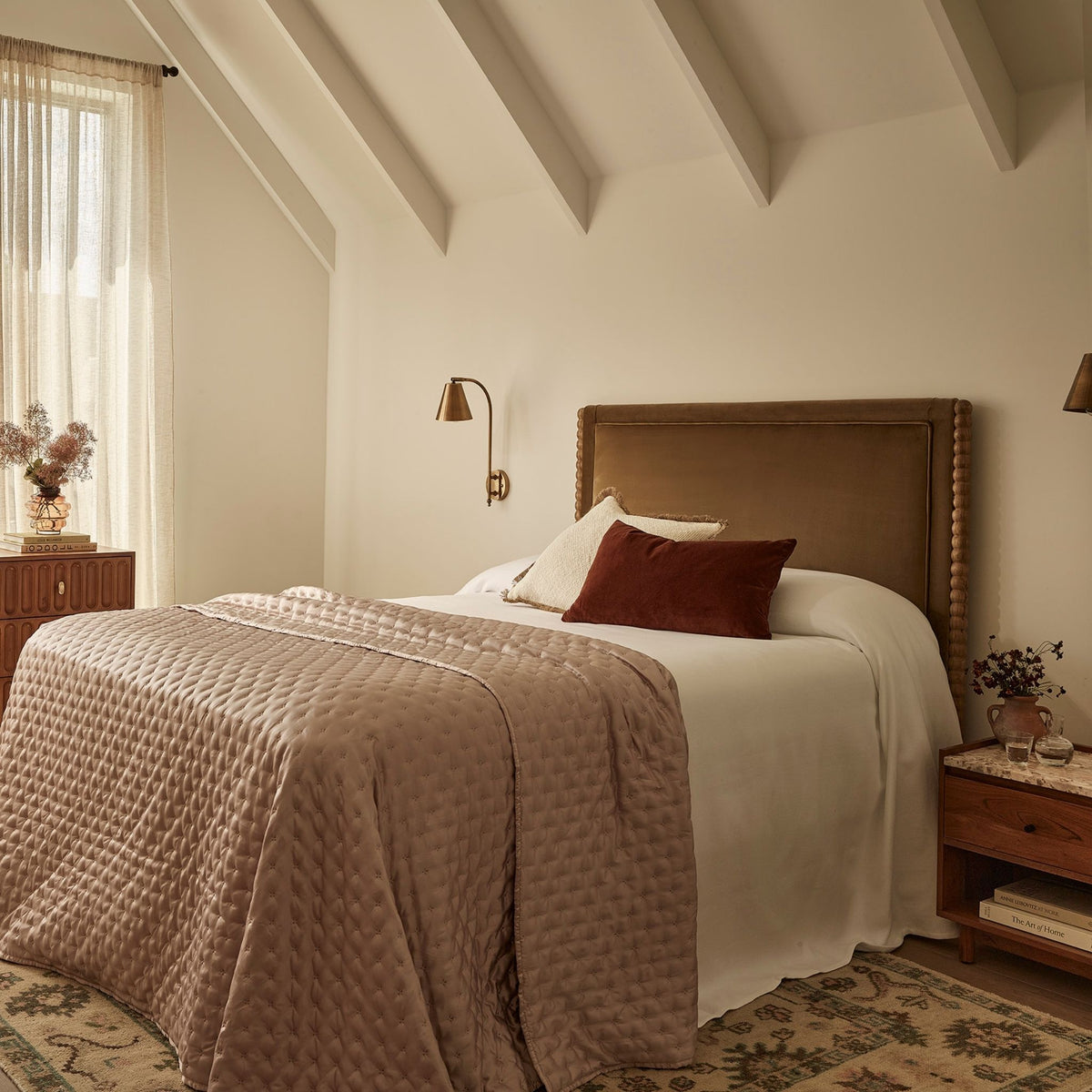 Oxford Upholstered Headboard King in Olive Velvet