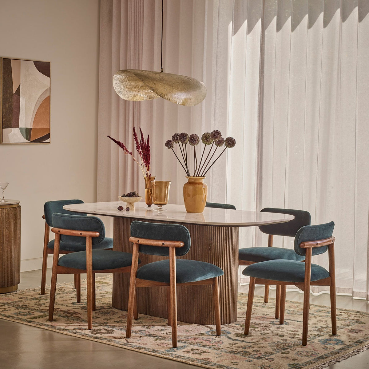 Rondo Dining Table with White Marble