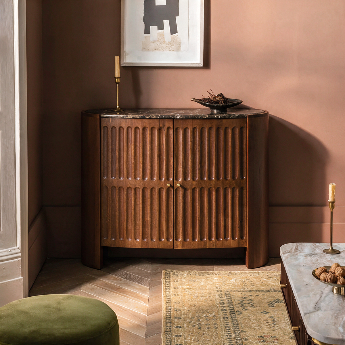 Turin Sideboard with Emperador Marble