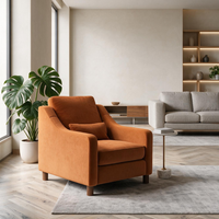 Hampton Armchair In Burnt Eco Velvet