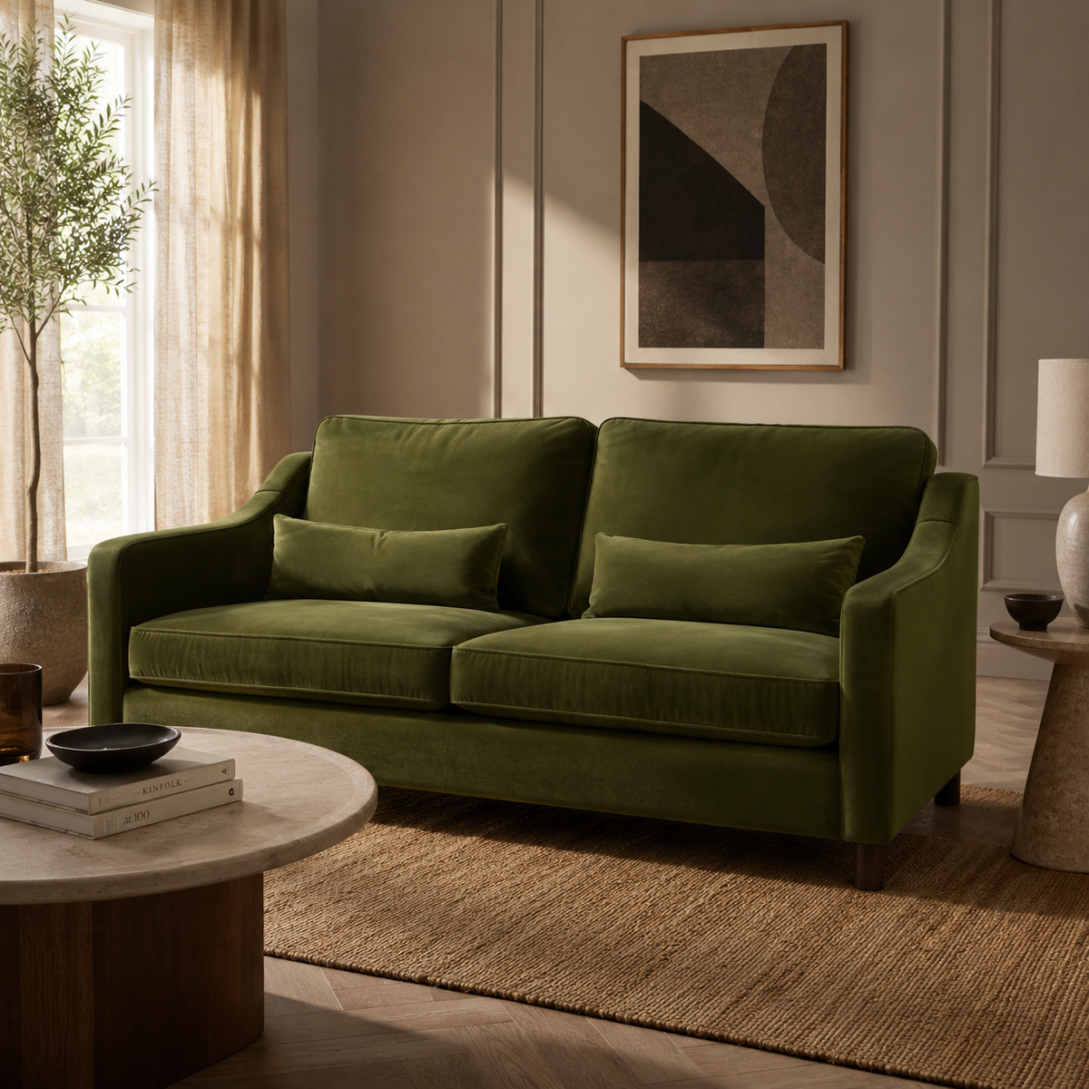 Hampton 4 Seat Sofa Vine Easy Care Velvet