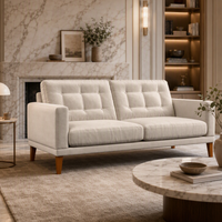 Fitzroy 3 Seat Sofa In Bone Easy Care Velvet