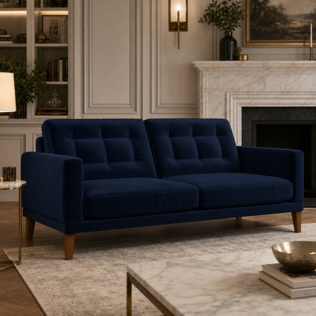 Fitzroy 3 Seat Sofa Easy Care Velvet