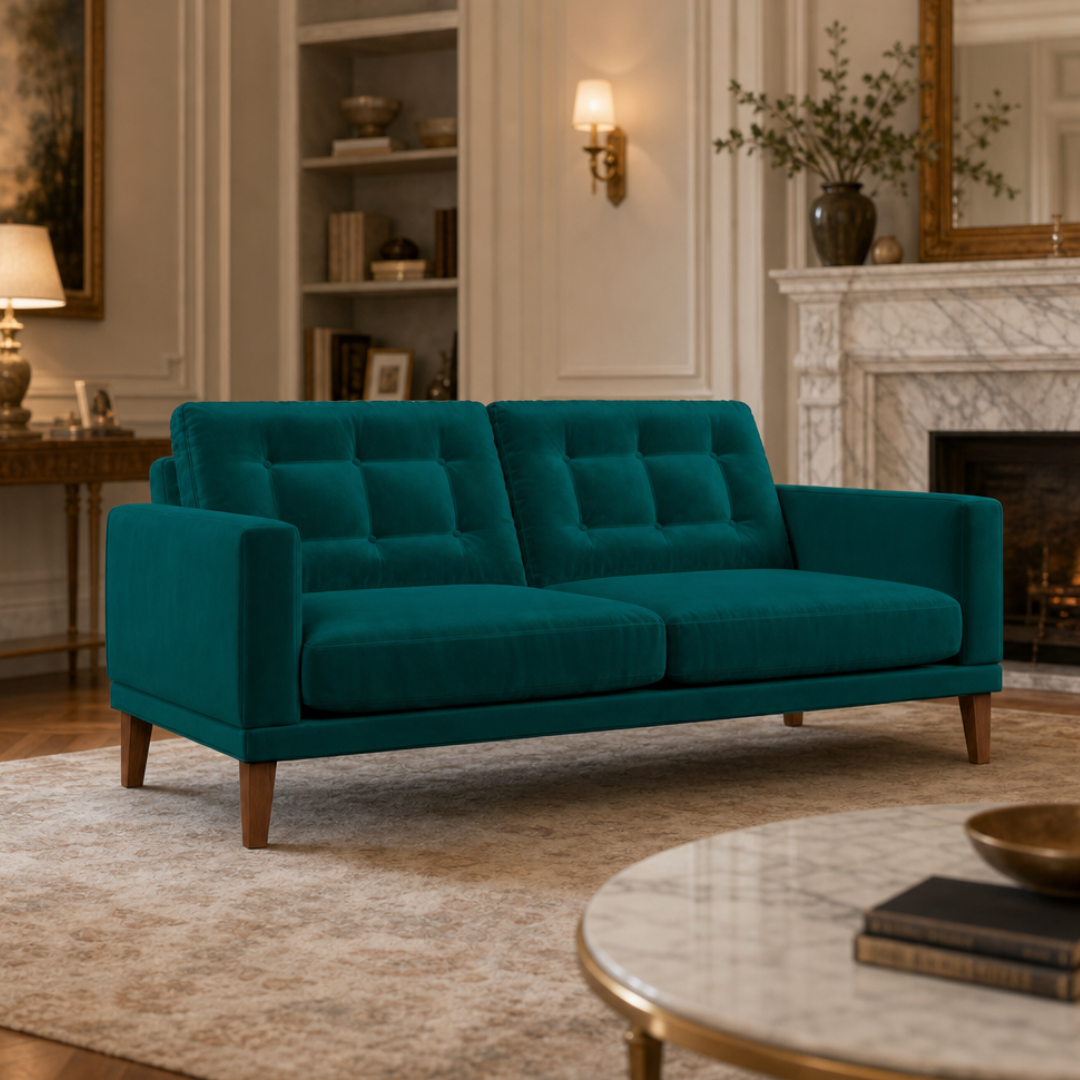 Fitzroy 3 Seat Sofa Mallard Easy Care Velvet