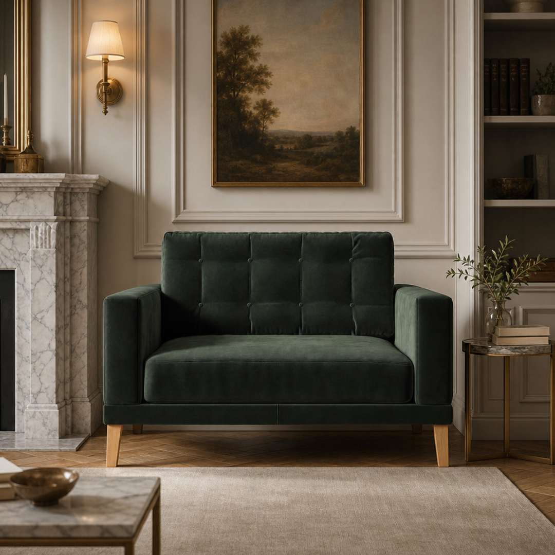 Fitzroy Loveseat Hunter Easy Care Velvet