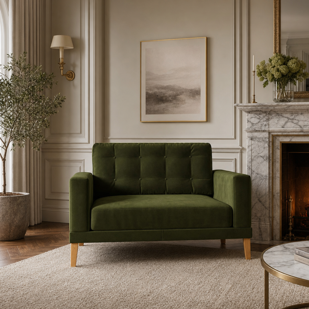 Fitzroy Loveseat Vine Easy Care Velvet