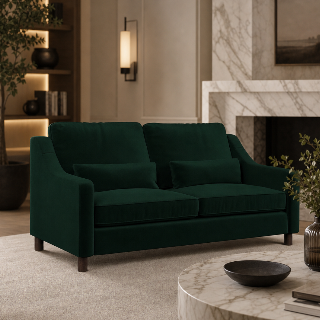 Hampton 3 Seat Sofa Hunter Easy Care Velvet