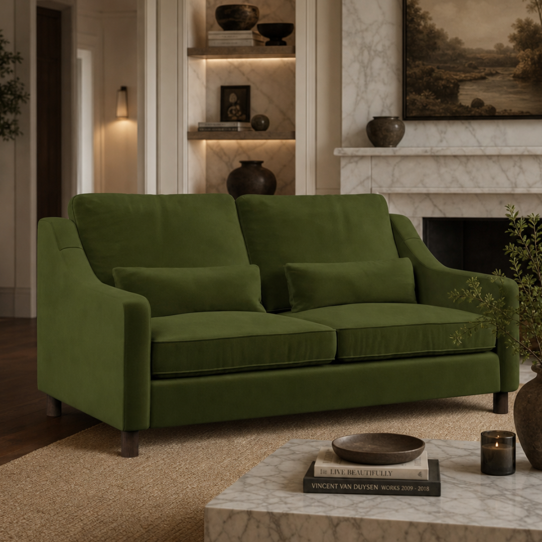 Hampton 3 Seat Sofa Vine Easy Care Velvet
