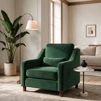 Hampton Armchair In Hunter Eco Velvet