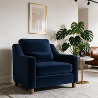 Hampton Armchair In Indigo Eco Velvet