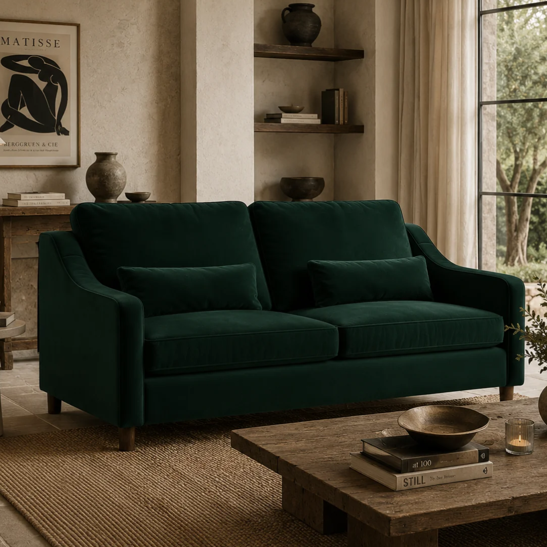 Hampton 4 Seat Sofa In Hunter Easy Care Velvet