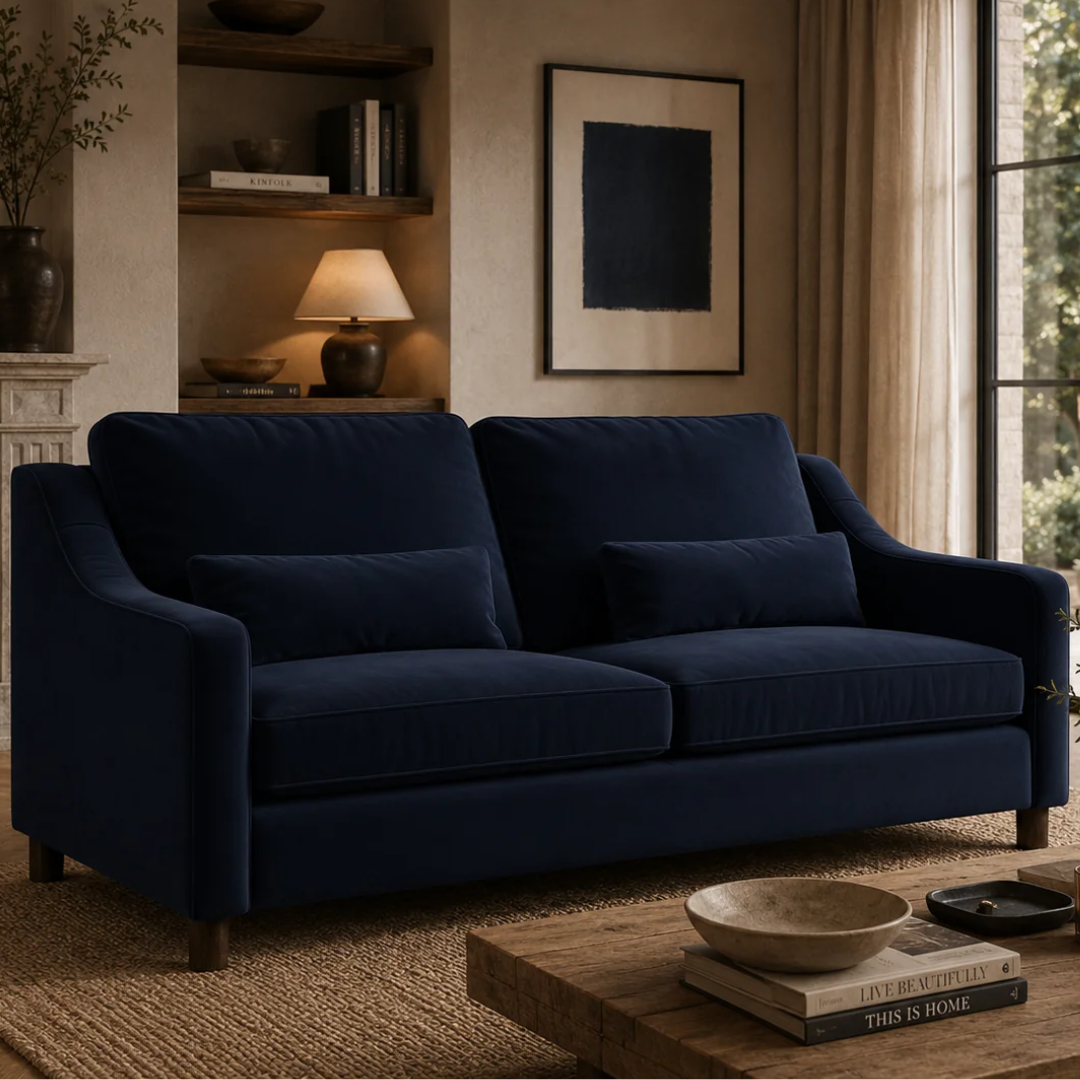 Hampton 4 Seat Sofa Easy Care Velvet
