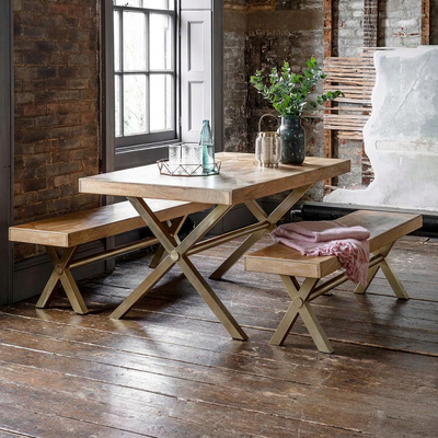 Reeves Medium Table and 2 Bench set