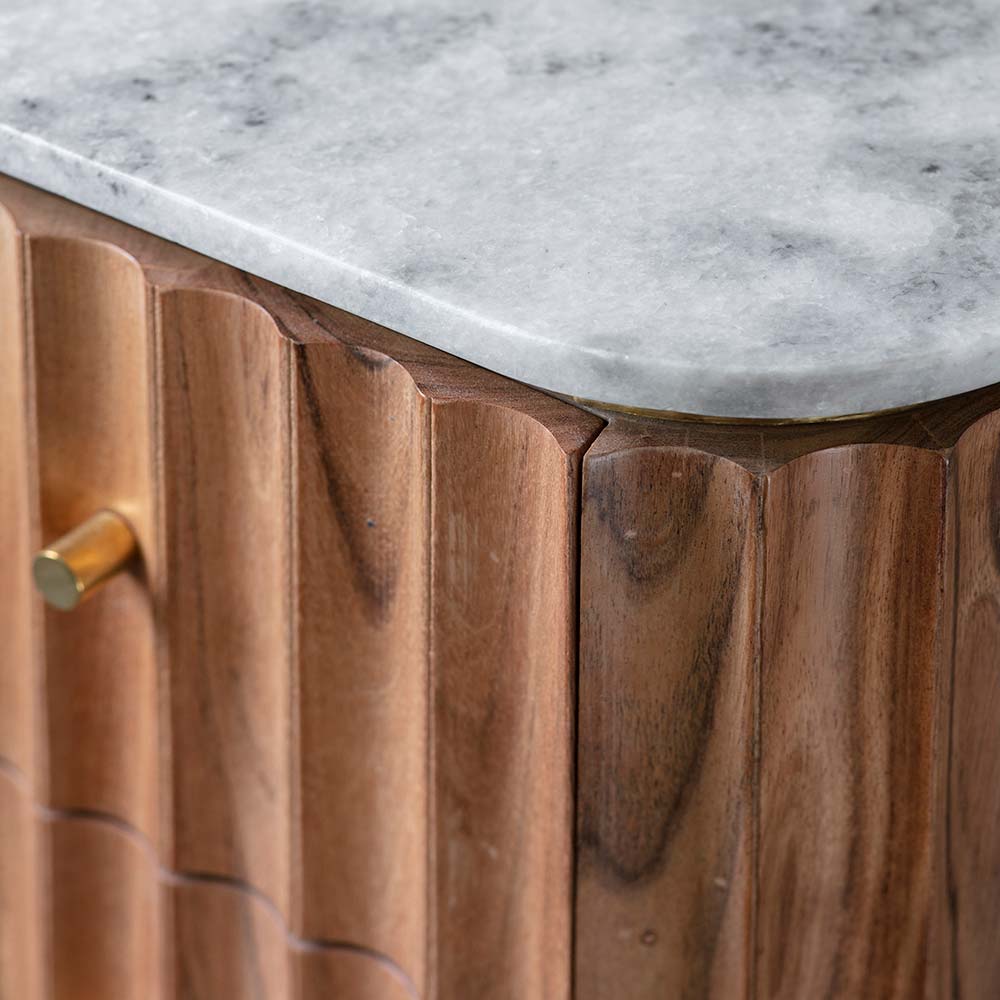 Flute Marble Chest of Drawers