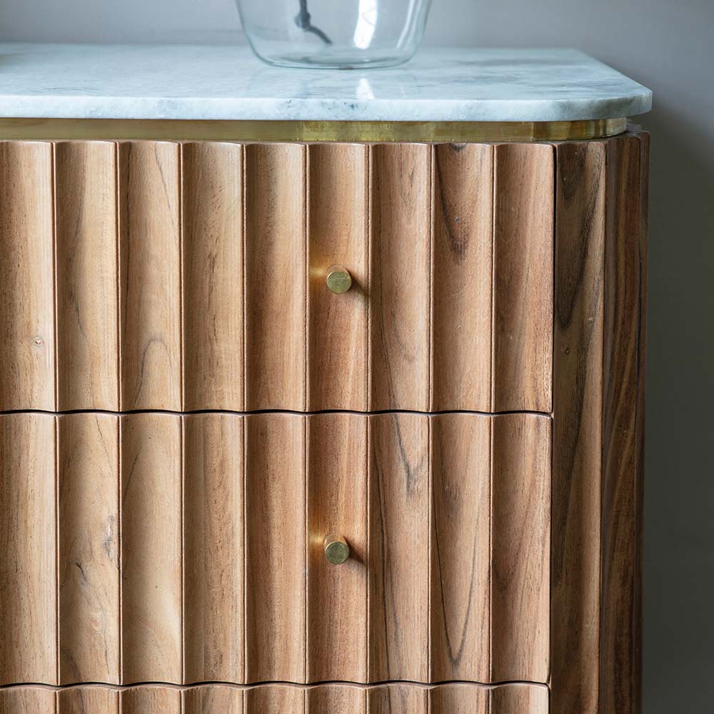Flute Marble Chest of Drawers