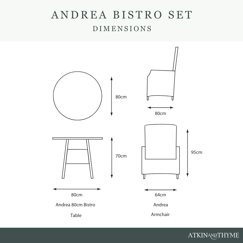 ANDREA 80CM BISTRO SET